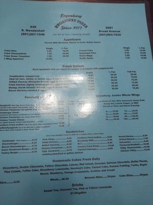 Menu photo 1 Broadway Pizza Memphis, TN