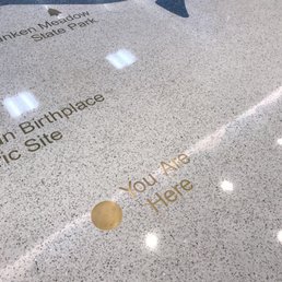 Map on the floor highlighting attractions Map on the floor highlighting attractions