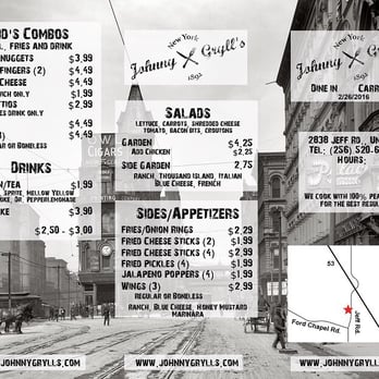 Johnny Gryll's - Harvest - Menu as of 2/26 - Chicken Wings Near Me - Harvest, Alabama Johnny Gryll's - Harvest - Menu as of 2/26 - Chicken Wings Near Me - Harvest, Alabama