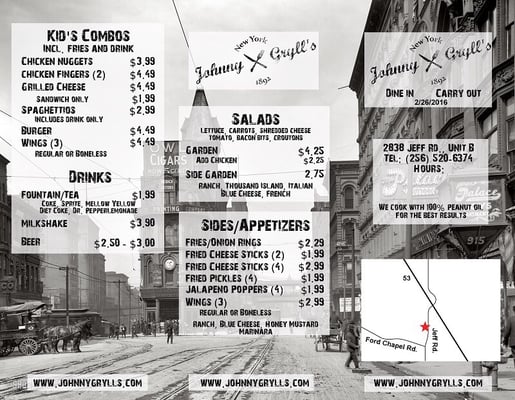 Menu photo 2 Johnny Gryll's - Harvest Harvest, AL Menu photo 2 Johnny Gryll's - Harvest Harvest, AL