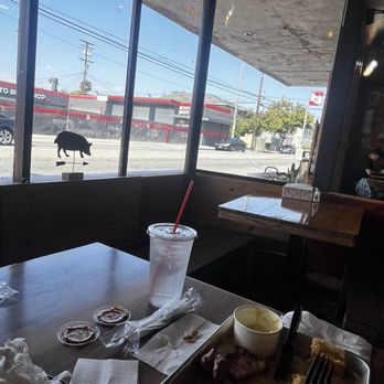The Corner 10th's BBQ - Inside looking out - Barbeque Near Me - Long Beach, California