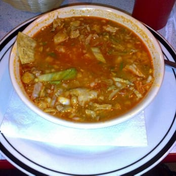 Tio Luis tacos and cafe - A "small" bowl of pozole rojo from Tio Luis. - Breakfast & Brunch Near Me - Chicago, Illinois Tio Luis tacos and cafe - A "small" bowl of pozole rojo from Tio Luis. - Breakfast & Brunch Near Me - Chicago, Illinois