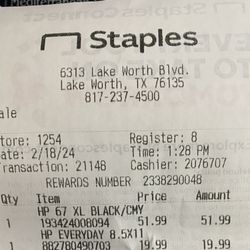 Staples - Price I was charged, even after discussing it!
