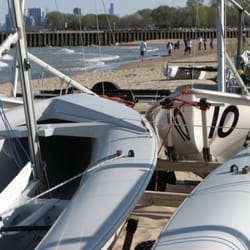 Clark Street Beach - Northwestern's sailing center shares space with clark street beach
