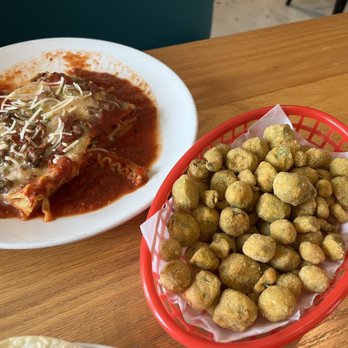 Korny Vibes - Lasagna and fried okra - Vegan Near Me - Houston, Texas Korny Vibes - Lasagna and fried okra - Vegan Near Me - Houston, Texas