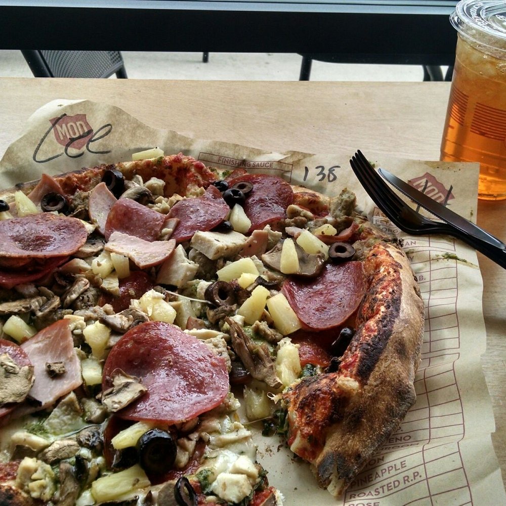 MOD Pizza - Look at all those toppings! And my Pear Sweet Tea! - Pizza Near Me - Columbia, Maryland MOD Pizza - Look at all those toppings! And my Pear Sweet Tea! - Pizza Near Me - Columbia, Maryland