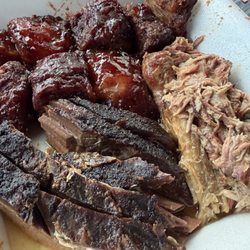 Chase's BBQ Shack - Very dry brisket, very sugary burnt ends, and pulled pork.