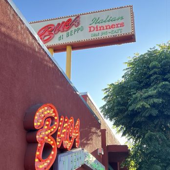 Buca di Beppo Italian Restaurant - Building signage from street - Italian Near Me - Encino, California