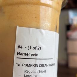 Pumpkin Cream Coffee (seasonal)