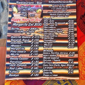 Aaleyah's Nachos & Wings - Drink mwnu - Mexican Near Me - Sayulita, NAY