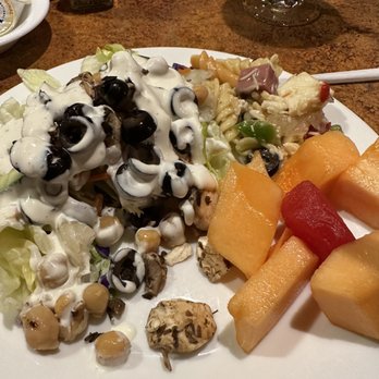 Prime Rib Room - Salad from salad bar with fruit and pasta salad. - Steakhouses Near Me - Laughlin, Nevada Prime Rib Room - Salad from salad bar with fruit and pasta salad. - Steakhouses Near Me - Laughlin, Nevada