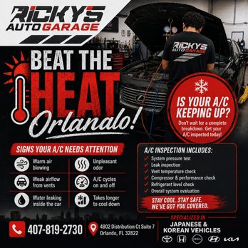 Ricky’s Auto Garage - Auto Repair Near Me - Orlando, Florida Ricky’s Auto Garage - Auto Repair Near Me - Orlando, Florida