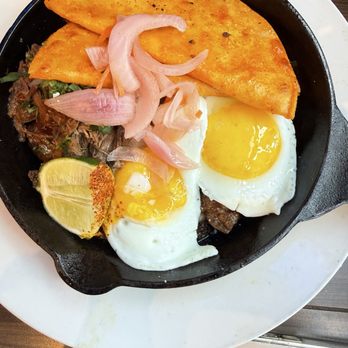 Hash Kitchen - Birria hash: 7/10, potatoes caught us off guard - Bars Near Me - Fort Worth, Texas