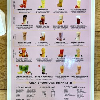 Teaspoon - Menu - 9/8/20 - Bubble Tea Near Me - San Ramon, California
