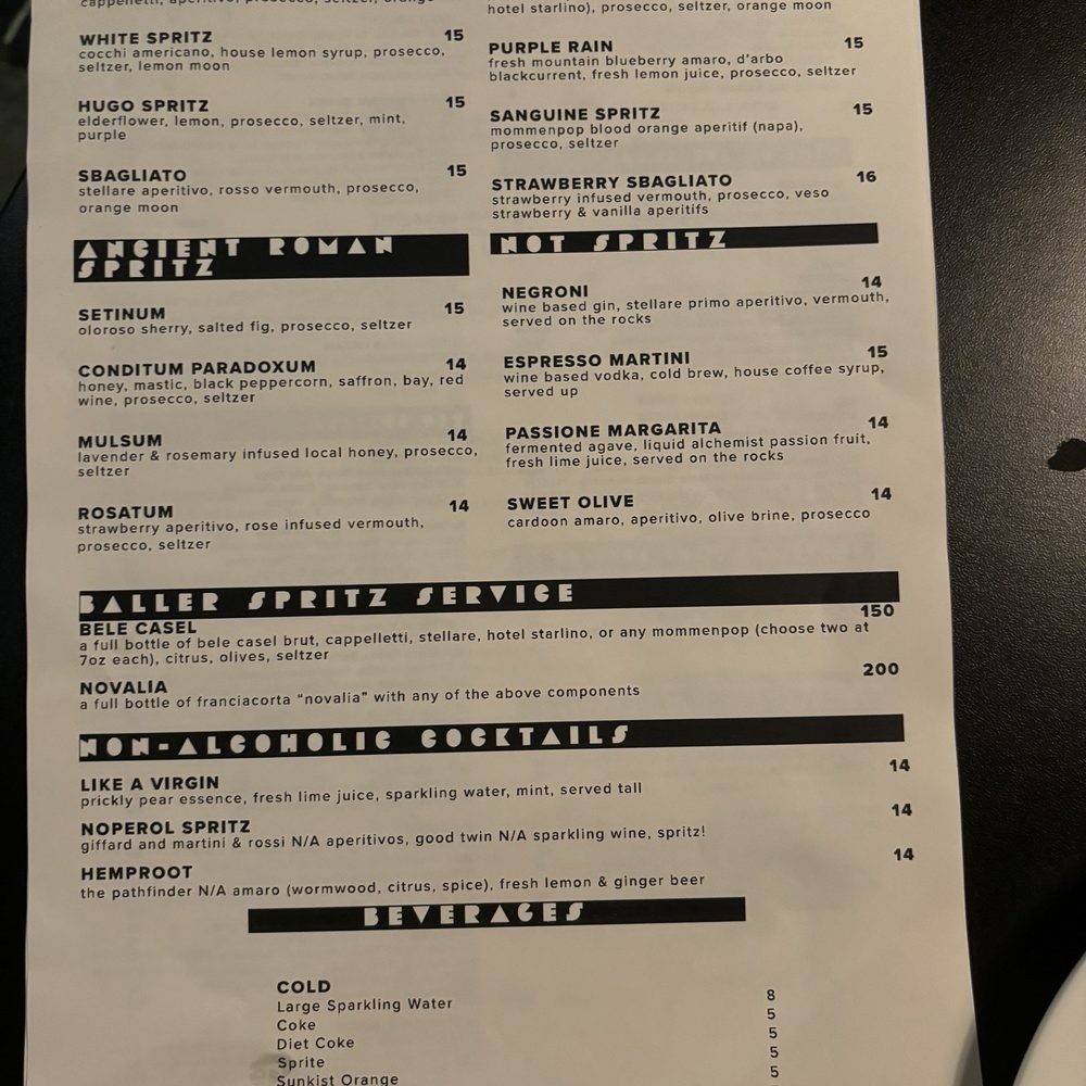 Fiorella Noe - Menu - Italian Near Me - San Francisco, California