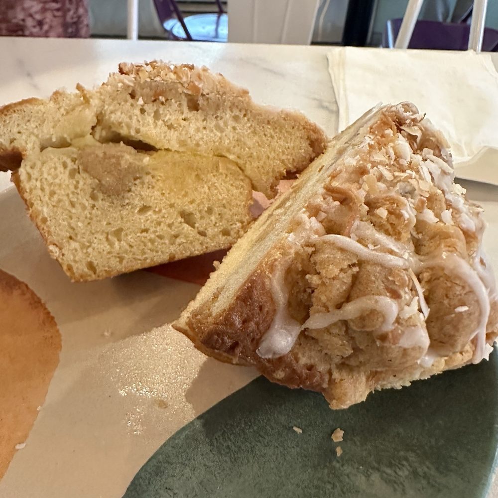 Coconut Muffin sliced in half