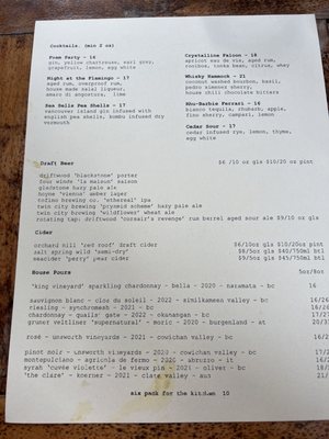 Menu photo 1 Wolf In The Fog Tofino, BC