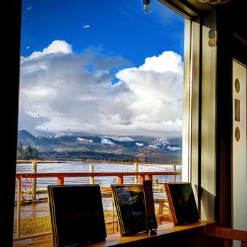 The Salmonberry - View from our table of the snow capped hills. - Salad Near Me - Wheeler, Oregon The Salmonberry - View from our table of the snow capped hills. - Salad Near Me - Wheeler, Oregon