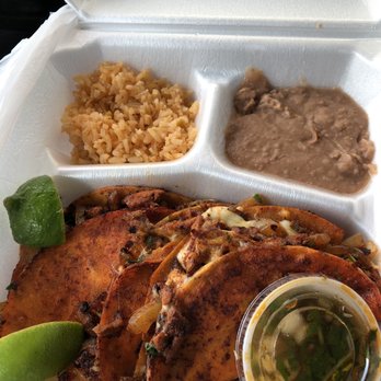 Tacos Moreno - 3 moreno tacos wit rice and beans - Tacos Near Me - Arlington, Texas
