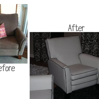 Deko Professional Upholstery - La-Z-Boy recliner that I purchased on Craig's List (before) and how it looks now after Deko worked their magic (after) - Furniture Reupholstery Near Me - Chicago, Illinois