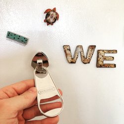 Cool over sized zipper fridge magnet bottle opener