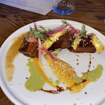 Trestles Restaurant - Pork belly....really imaginative sauce that was yummy - New American Near Me - Capitola, California