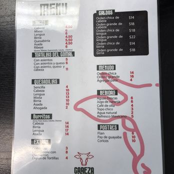 Cabeza De Res El Sinaloense - Menu - Tacos Near Me - Fresno, California