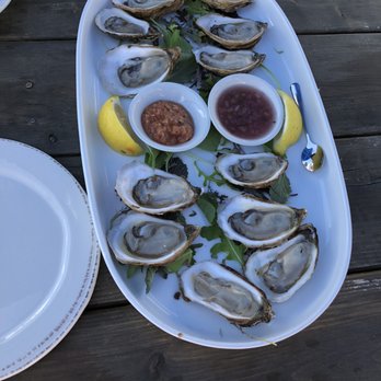 Blue Mussel Cafe - oysters, great seafood sauce! - Seafood Near Me - Rustico, Prince Edward Island