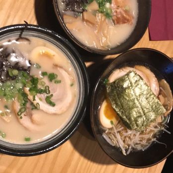 Kippo Ramen - Top: Chicken Paitan Ramen, Left: Tonkotsu Ramen, Right: Classic Shoyu Ramen - Ramen Near Me - Baltimore, Maryland