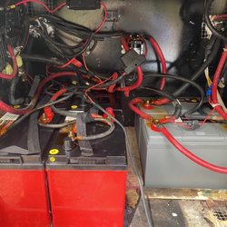 Joe Battery Service - Battery array in our Diesel Pusher Motorhome