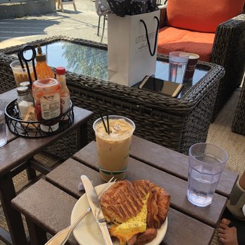 Red Twig Bakery Café - Bacon and egg croissant with a maple syrup latte. - Bakeries Near Me - Edmonds, Washington