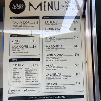 Pizzeria DOP - Menu - Pizza Near Me - Eugene, Oregon