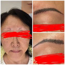 Microblading eyebrows before and after