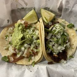 La Cabana - Shrimp taco and beef head taco