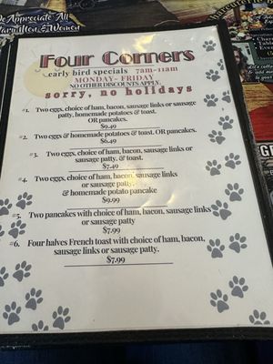 Menu photo 1 Four Corners' Diner Romeo, MI