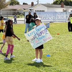 Hickory Elementary School - 04/17/26: Jog-A-Thon Fundraiser Cheerleader (words of encouragement... kinda... LOL)