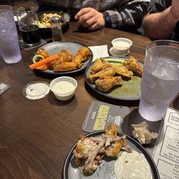 Cajun wings left and lemon pepper on the right. Crispy and delicious wings! Cajun wings left and lemon pepper on the right. Crispy and delicious wings!