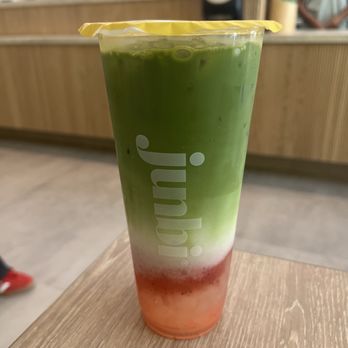 Junbi Matcha & Tea - Strawberry matcha latte with aloe - Bubble Tea Near Me - Mountain View, California Junbi Matcha & Tea - Strawberry matcha latte with aloe - Bubble Tea Near Me - Mountain View, California