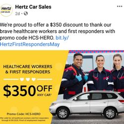Hertz Rent A Car - BTW thank you for showing appreciation and support for a Healthcare worker SMH. Great job Hertz