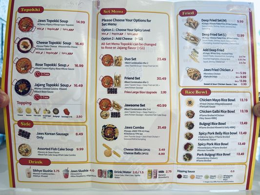 Menu photo 1 Jaws Topokki Newhall, CA