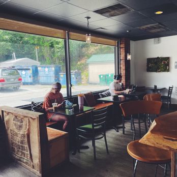The Local Lion - Seating on the side of the shop - Donuts Near Me - Boone, North Carolina