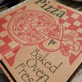 Andrina's Pizzeria - Large Meatzza Pizza with crushed box - Pizza Near Me - Arlington, Massachusetts