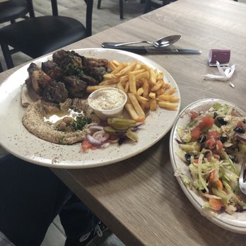 Nish! Mediterranean Grill - Mixed kabob with French fries and baba ganoush - Mediterranean Near Me - River Oaks, Texas Nish! Mediterranean Grill - Mixed kabob with French fries and baba ganoush - Mediterranean Near Me - River Oaks, Texas