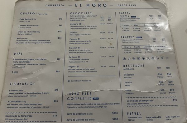 Menu photo 2 Churrería El Moro México, D.F., DIF Menu photo 2 Churrería El Moro México, D.F., DIF