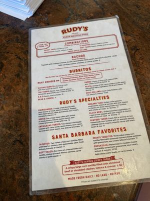 Menu photo 2 Rudy's Santa Barbara, CA