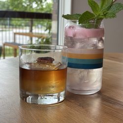 Hail Fellow Well Met - Blueberry Cloud Mocktail Pecan Old Fashioned
