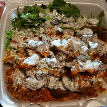 Gyro King - Lamb and chicken over rice with extra sauce. Yes, do order extra sauce. - Food Trucks Near Me - Houston, Texas Gyro King - Lamb and chicken over rice with extra sauce. Yes, do order extra sauce. - Food Trucks Near Me - Houston, Texas