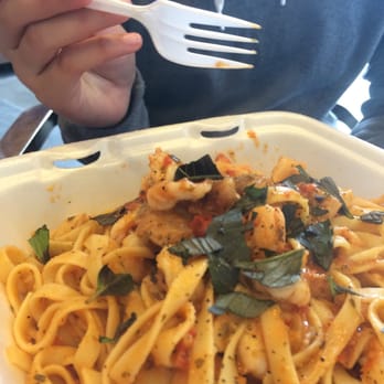 Long Coffee - I believe this is the tomato pasta. Taste good as well. Does have store bought sauce but it's a large portion so it's a good deal. - Coffee & Tea Near Me - Houston, Texas