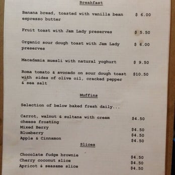 No Name Lane - Breakfast menu. - Breakfast & Brunch Near Me - Broadbeach, QLD