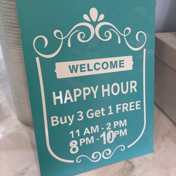 T4 Tea For One - Happy hour (FTW) buy any 3 snacks or drinks get one free. - Bubble Tea Near Me - Vacaville, California T4 Tea For One - Happy hour (FTW) buy any 3 snacks or drinks get one free. - Bubble Tea Near Me - Vacaville, California